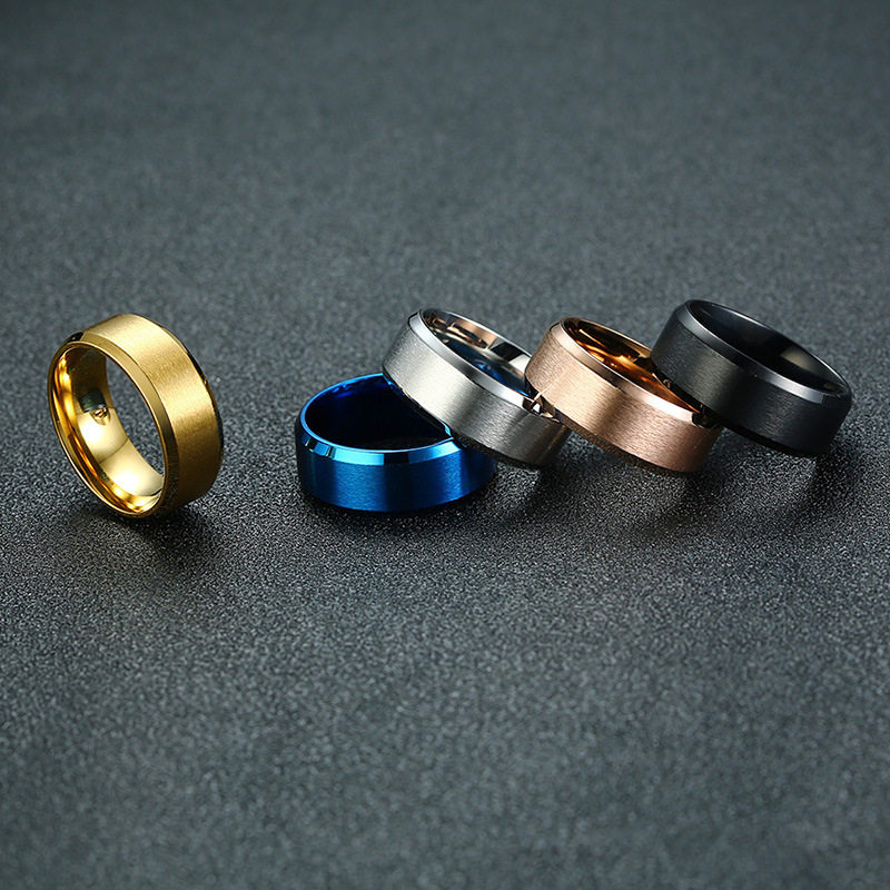 men rings brief silver color ring sandface titanium steel male and female universal ring manufacturer direct selling R-004S