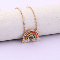 Isiya New Creative Stainless Steel Rainbow Pendant Girl Summer hipster Joker Titanium Steel Necklace
