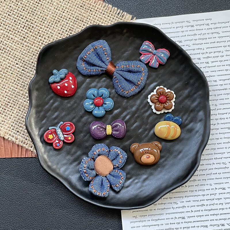 Crocs Shoe Accessories, Ballet-Style Shoe Flowers, Creative Retro Denim Flowers, High-End Shoe Buckles, DIY Compatible with Crocs