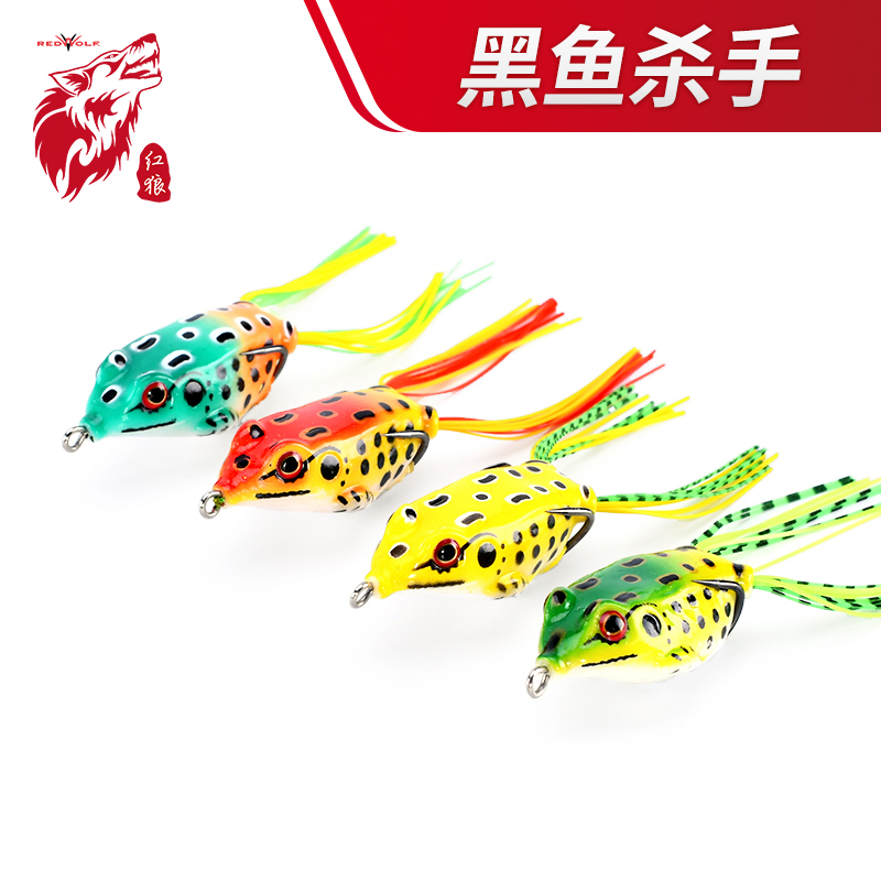 American red wolf ray frog Luya bait long throw Lei Qiang Black fish Special green frog bait Bionic bait Freshwater black