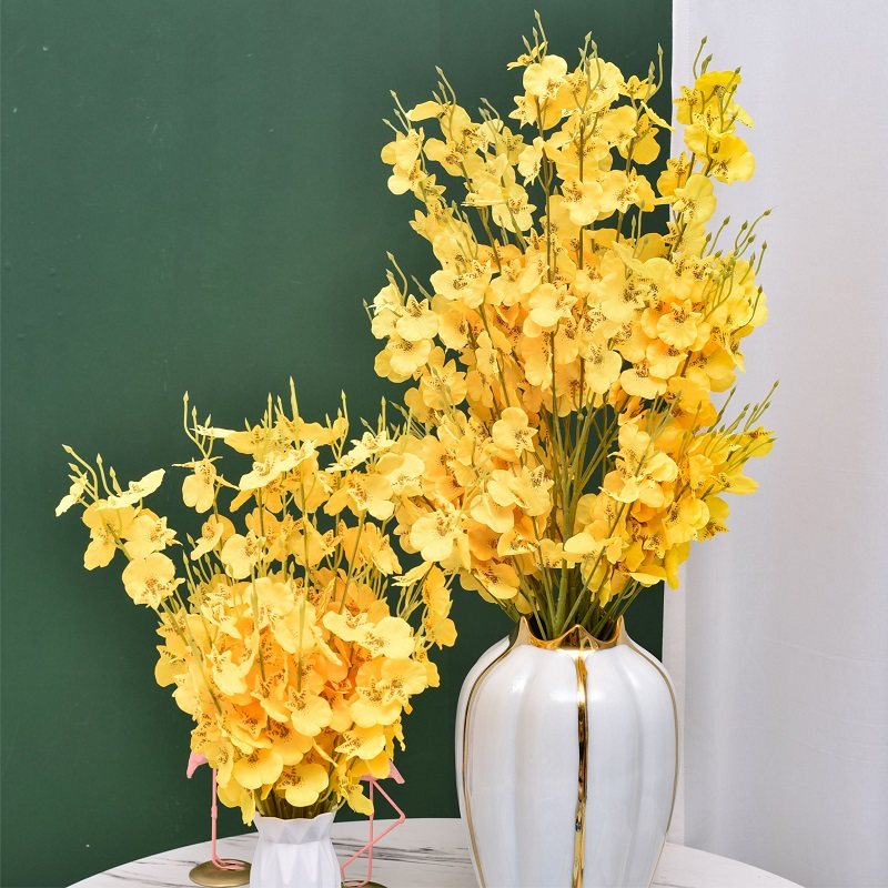 Dancing Lan Emulation Flower Wedding Decoration Fake Flowers Furnishing Bouquet Home Living Room Dining Room Table Flower Pendulum