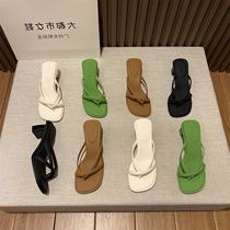 Small ckerwin Roman style fashion sandals 2024 summer new style simple and versatile low-heeled slip-on sandals