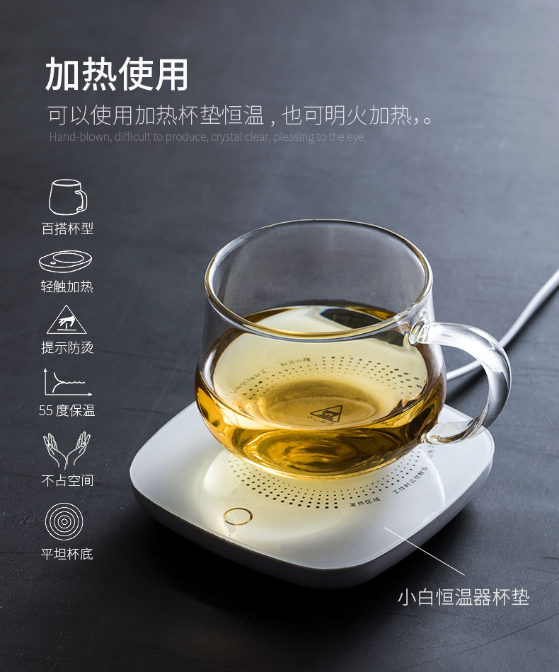 TaoDian glass with transparent glass, men and women make tea cup tea separation filter with cover the tea cups