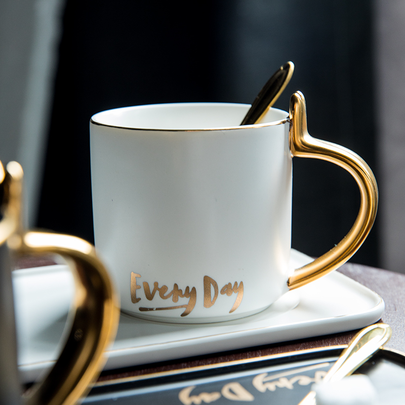 TaoDian pure and fresh and contracted coffee cups and saucers Nordic ins wind ceramic coffee cups and saucers spoon set breakfast a cup of water glass