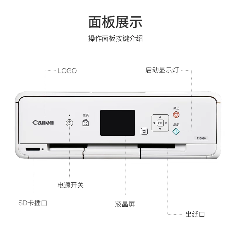 Canon TS5080 máy in phun màu máy in giấy máy ảnh nhà A4 giấy điện thoại di động không dây wifi sao chép quét - Thiết bị & phụ kiện đa chức năng