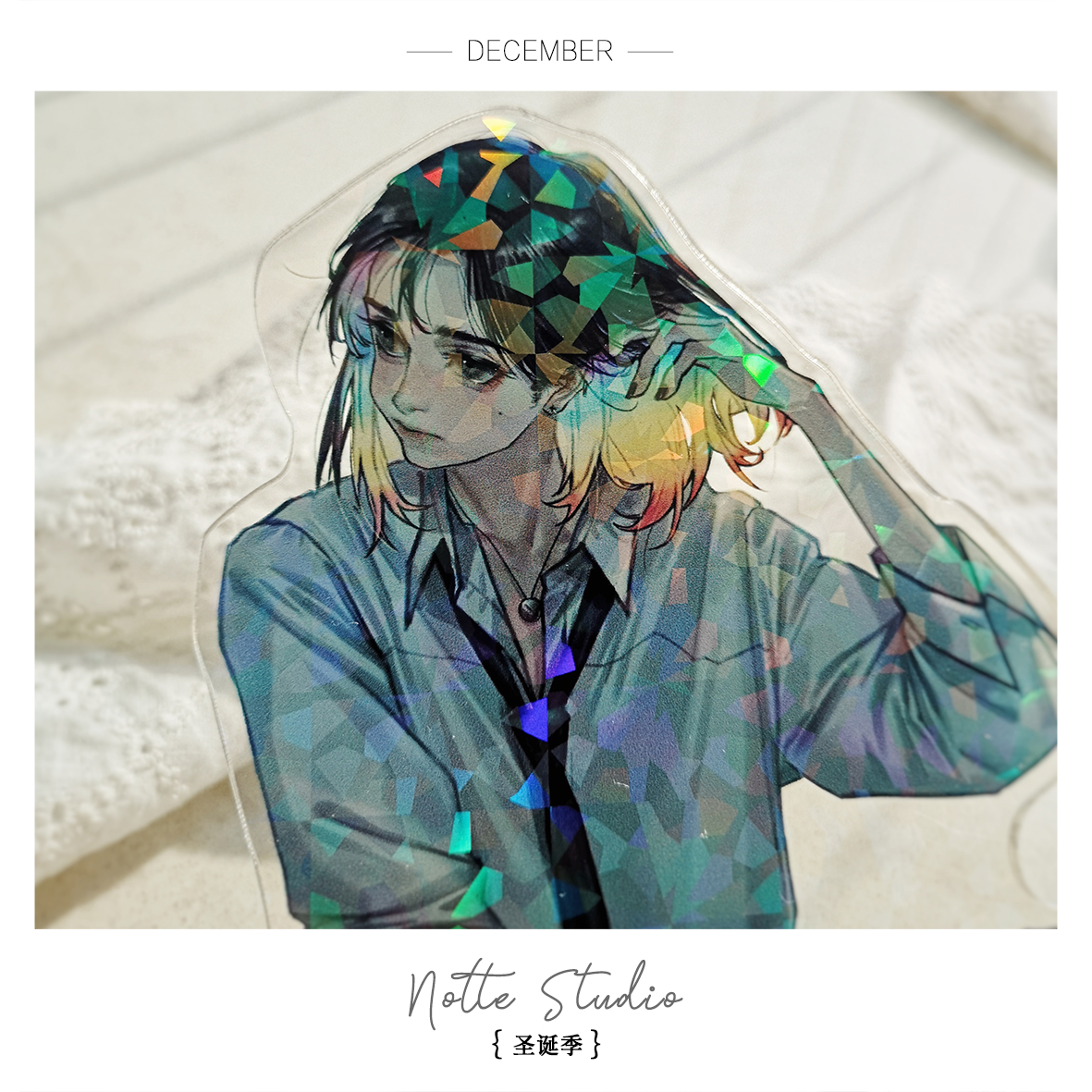 Now Notte Studio Iridescent Key Button Original Character Standout Laser Rainbow Horse Mouth Iron Badge