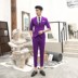 Mùa xuân và mùa hè mỏng phần 7 tay áo nhỏ phù hợp với nam giới của Anh tay áo phù hợp với chân 9 chân quần hai bộ - Suit phù hợp shop quần áo nam Suit phù hợp