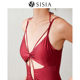 sisia23 New New Year Red Swimsuit Feminine Slim Covering Belly Pure Lust Style High-end One-piece Swimsuit Hot Spring