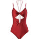 sisia23 New New Year Red Swimsuit Feminine Slim Covering Belly Pure Lust Style High-end One-piece Swimsuit Hot Spring