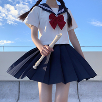 Japanese Orthodox White two JK uniform basic student Seaman college style pleated skirt two-piece female summer