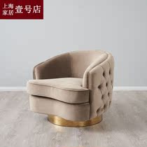 Italian light luxury technology cloth button sofa post modern villa living room stainless steel furniture designer hotel sofa