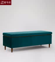 Nordic green fabric shoe changing stool storage stool cloakroom stool clothing store sofa bench bench bedroom bed tail stool