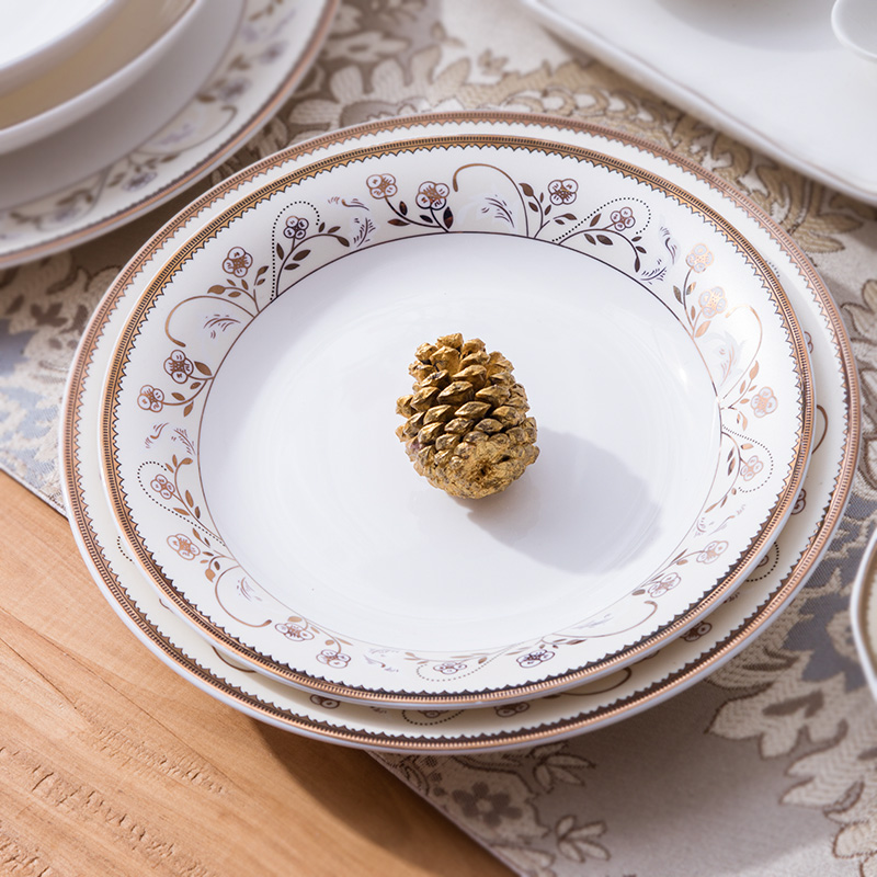 Ya cheng DE arst European - style ceramics Jin Yun feelings with up phnom penh eat dishes dishes and tableware suit gift box