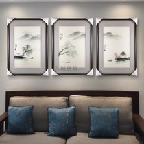 Su embroidery finished hanging paintings 1-4 silk boutique simple landscape triple painting living room dining room embroidery decorative painting pure handmade