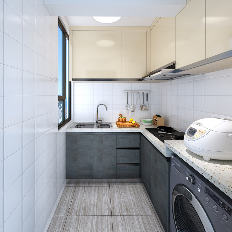 Hong Kong’s modern simple whole? Customized quartz stone countertop facade solid wooden cabinet Shenzhen hoist