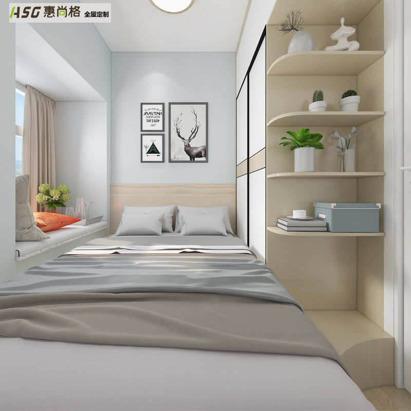 Huihanger Hong Kong custom floating window tatami bed to draw custom package design measuring installation of whole house furniture