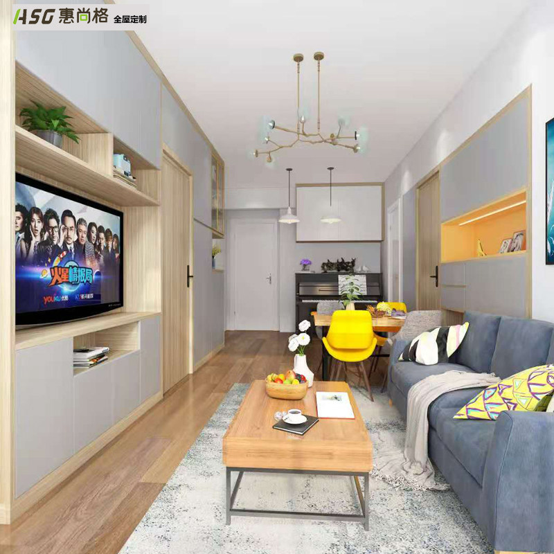 Hong Kong Living Room TV Cabinet Tea Table Sofa Customized Bag Design Multilayer Solid Wood Environmental Protection Installation Finish can be checked in