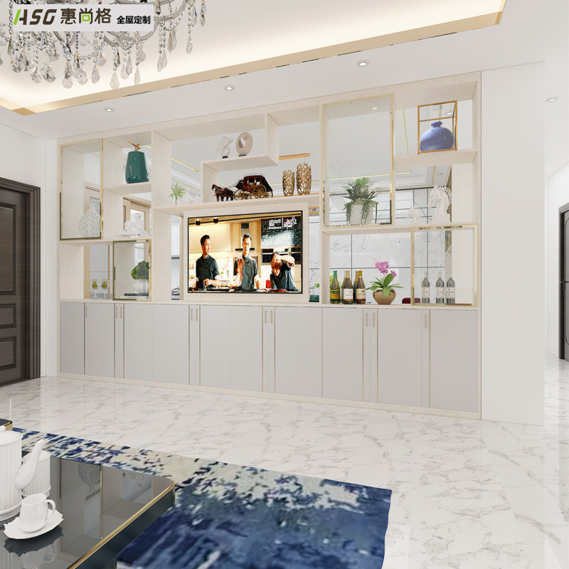 Huishanger Hong Kong living and dining room whole house furniture cabinet multi-functional TV cabinet dining cabinet custom whole wall Europe