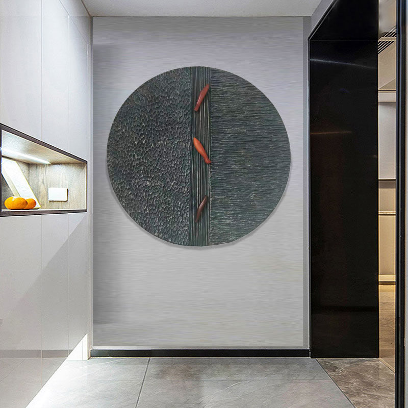 Sample House Display Central Dining Room Sample Room Indoor style sofa Background Wall Wall Home Wall Decoration Wood Green Artwork Pendant