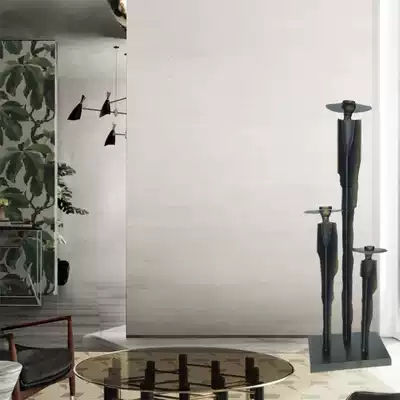 Indoor sample House Display Center lobby New Chinese metal abstract landing figure sculpture Home iron jewelry ornaments