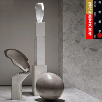 Sales department model room hotel aisle modern Chinese decoration Gray plus white glass fiber reinforced plastic sculpture art ornaments