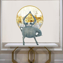 Hotel sales department model room modern simple home abstract art ornaments cyan resin twisted sculpture