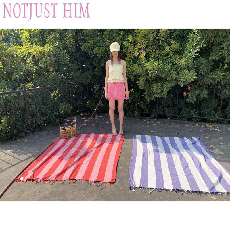 Flower Raft Notjusthim Beach Vacation Sandproof Tassel Striped Beach Towel Blanket