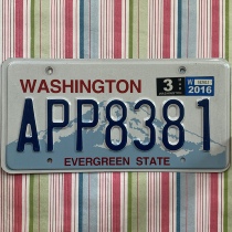 U.S. License Plate WashingtonWA Washington State APP8381 Foreign License Wrangler Retro Props