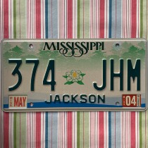 U.S. license plate MississippiMS Mississippi 374JHM Country Foreign Old Brand Decorative Iron Wrangler