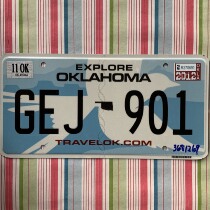 U.S. license plate OklahomaOK Oklahoma GEJ901 Wrangler off-road modified number letter Iron Painting
