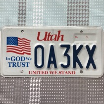 American license plate UtahUT Utah 0A3KX off-road vehicle modified collection decoration film and television props nostalgic film number