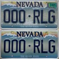 US license plate NevadaNV Nevada 000RLG Wrangler decoration retro props collection country foreign Old