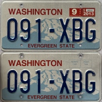 U.S. license plate WashingtonWA Washington State 091XBG foreign license Wrangler JK retro props