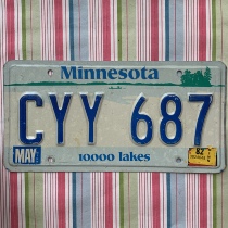 American License Plate MinnesotaMN Minnesota CYY687 Car Culture Antique Collection Personality Props