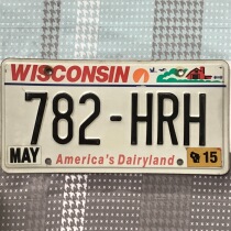 U.S. license plate WisconsinWI Wisconsin 782-HRH country foreign Old Bar shop decoration iron sheet