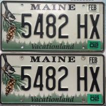 US license plate MaineME Maine 5482-HX Highway culture Iron sheet industry 10th anniversary bar American collection