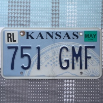 American license plate KansasKS Kansas 751GMF country foreign license plate tin painting retro decoration Wrangler