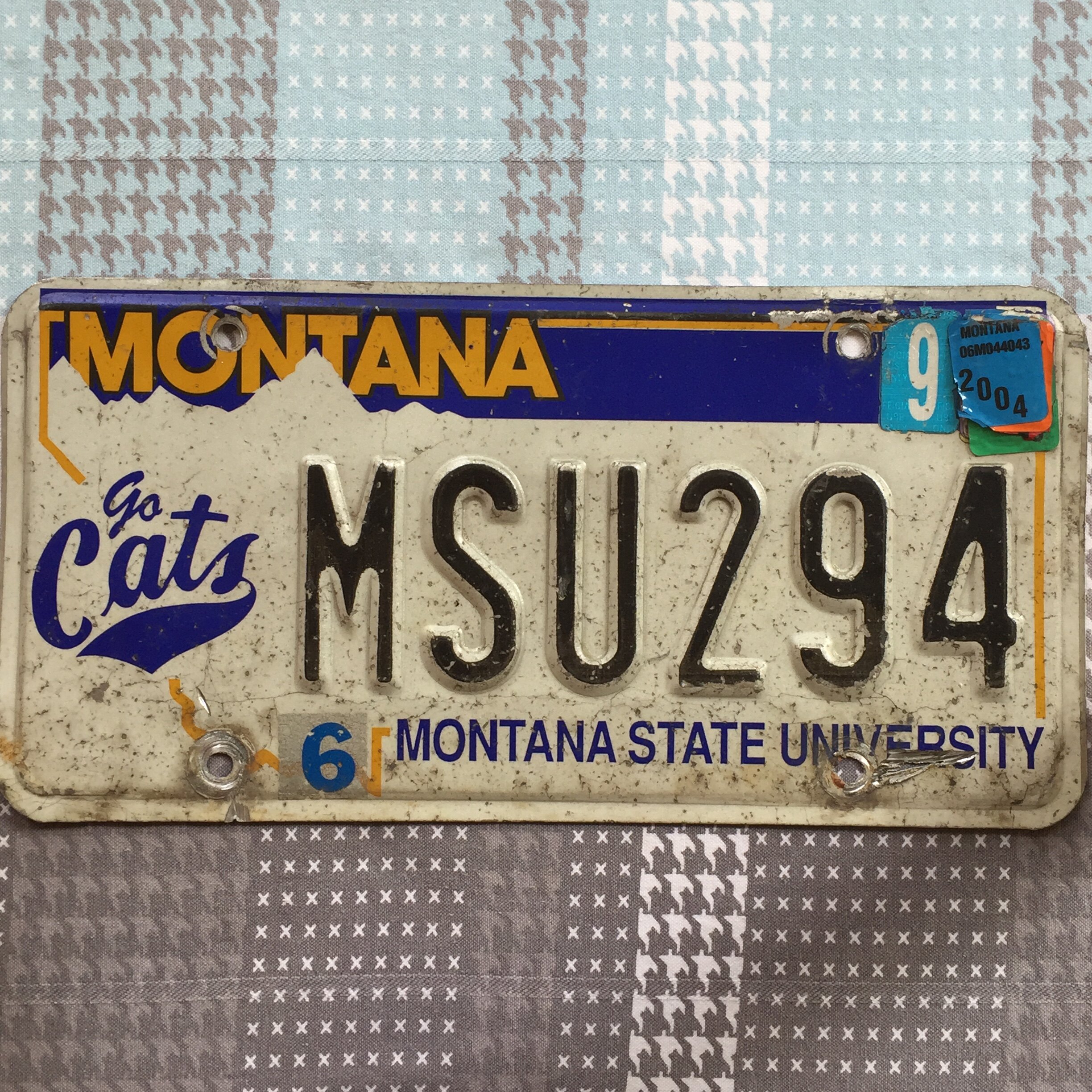 American License Plate MontanaMT Montana MSU1SW Car Culture Collection Old Photos Tin Bar Decoration