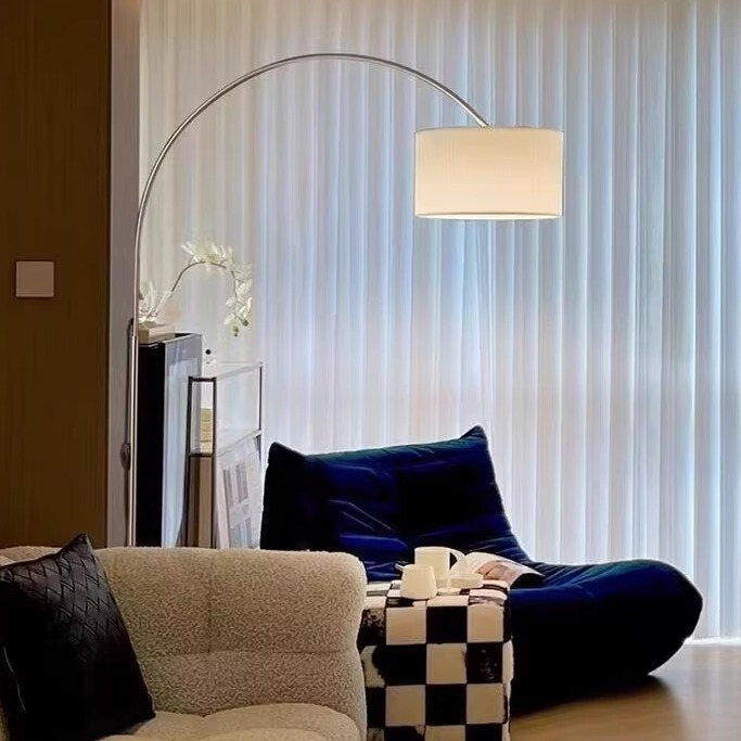 Mantime Antique Style Fishing Lamp Floor Lamp Next to the Sofa in the Living Room, High-End Modern Minimalist Light Luxury Atmosphere Lamp