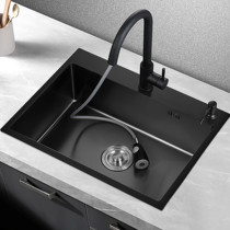 German Black Nano Sink Stainless Steel Handmade Single Tank Kitchen Package Wash Vegetable Basin Pool Dishwashing pool