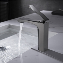 German contemporary high-end bathroom full copper black gun grey bathroom face basin hot and cold washbasin table up and down basin tap