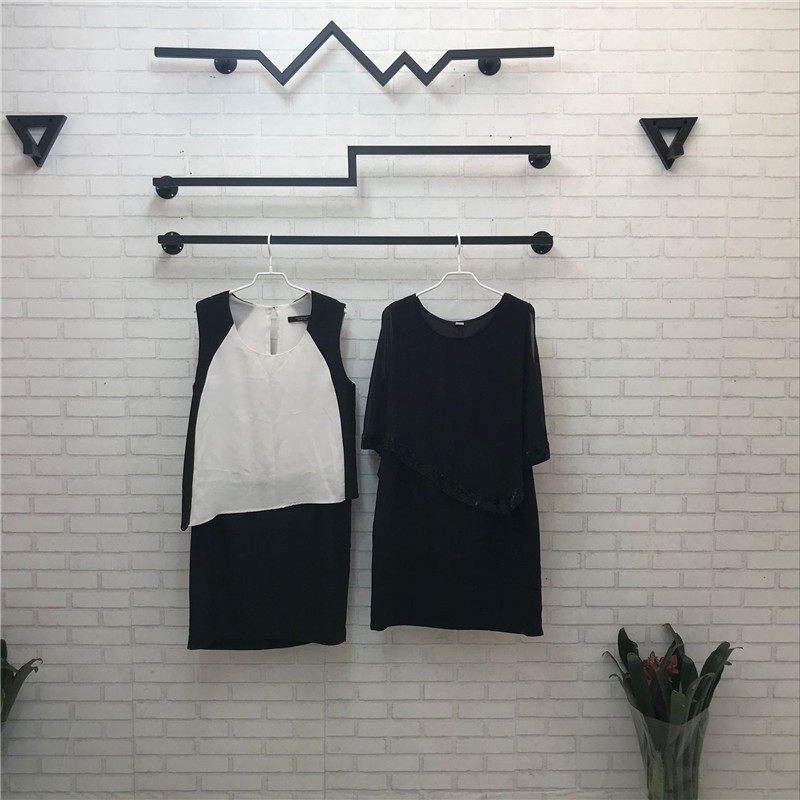 Clothing Store Shelves Display Shelves Upper Wall Men And Women Children Clothing Hangers Wall-mounted Displays Positive-hanging Shops Furnishing racks