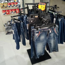 Clothing store shelves Display shelves on the wall Childrens clothing hangers floor hanging rod Womens clothing store four sides of the island rack