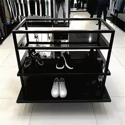 Window display cabinet clothing store shelves high and low running water table floor-standing mobile frame Zhongdao frame iron table promotion