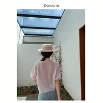 DORACTR21 TOPLINE high quality cashmere mulberry silk cute small cage short sleeve exquisite cashmere T T