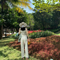 DORA2021ss soft soft glutinous white baguette pants comfortable and soft