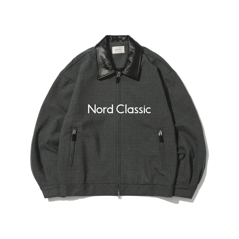 Nord Classic'Leather Collar Plaid Jacket' 25 Autumn/Winter Vintage Casual Loose Plaid Jacket for Men
