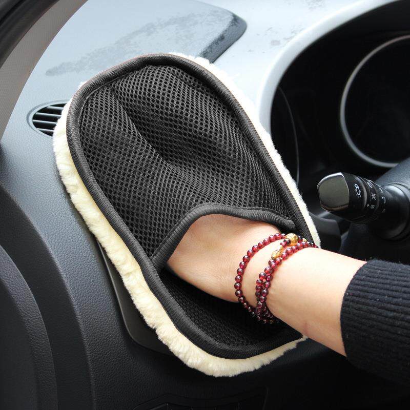 Vehicle carwash wool gloves suede thickened with cashmere wool wiping car gloves Motor suede beauty carwash supplies