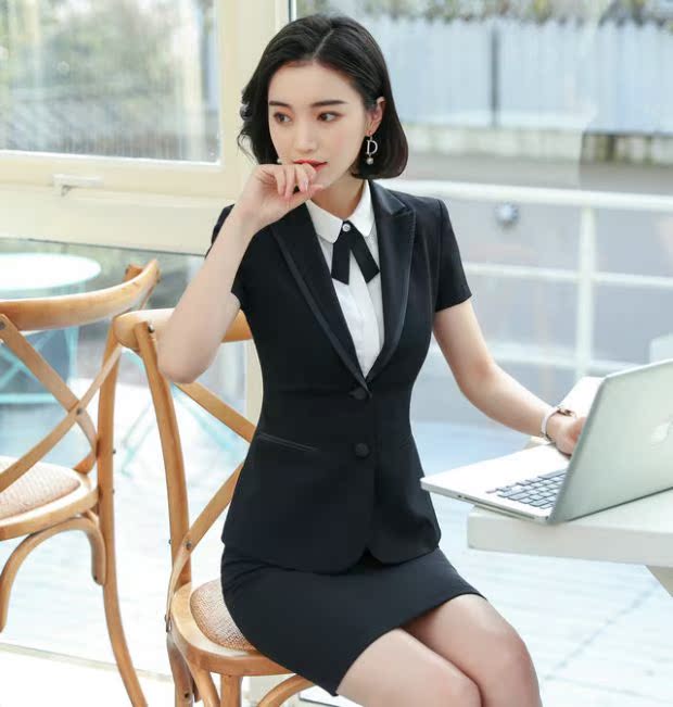 1507 vần điệu 2019 mùa xuân và mùa hè Váy ngắn tay chuyên nghiệp dành cho nữ - Business Suit vest nữ đẹp