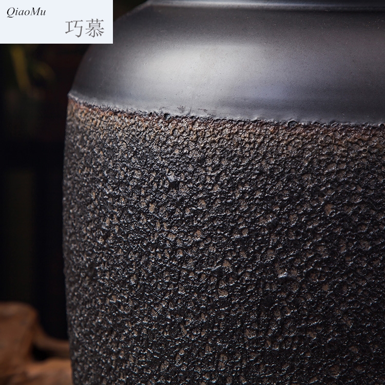 Qiao mu jingdezhen temperature variable glaze ceramic with cover the barrel storage box 40 kg oil cylinder tank to tank jars of pickles